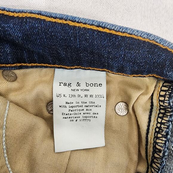 Rag & Bone Super Skinny High Rise Jeans Dark Wash Sz 26 - Picture 8 of 9